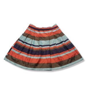 Ark & Co Skirt Size Medium Pleated A-Line Colorful Stripes Women's Skirt Casual